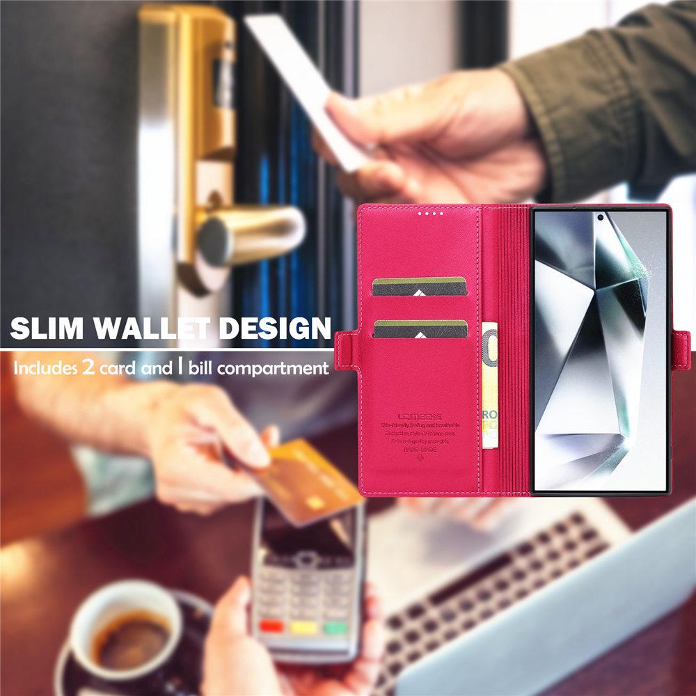 Flip Wallet Lederhülle für Samsung Galaxy S25 Edge S24 S23 S22 Ultra S21 Plus S20 FE Handyhülle Kartenfach Ständerhalter Coque