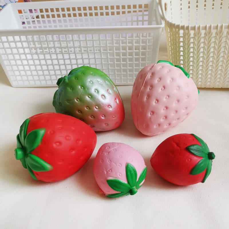 Strawberry Squishy Fidget Toy Stress Relieving Strawberry Squeeze Simulation Mango Banana Slow Rebound Stress Relief Toy Gifts
