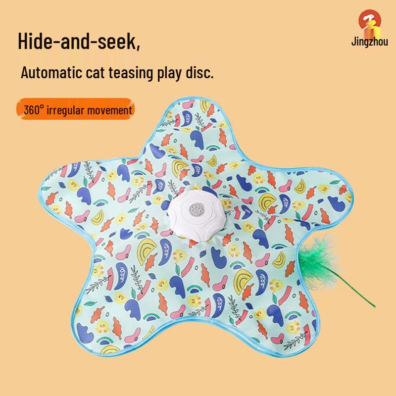 Electric Rotating Cat Teaser Toy with Hunting Cover