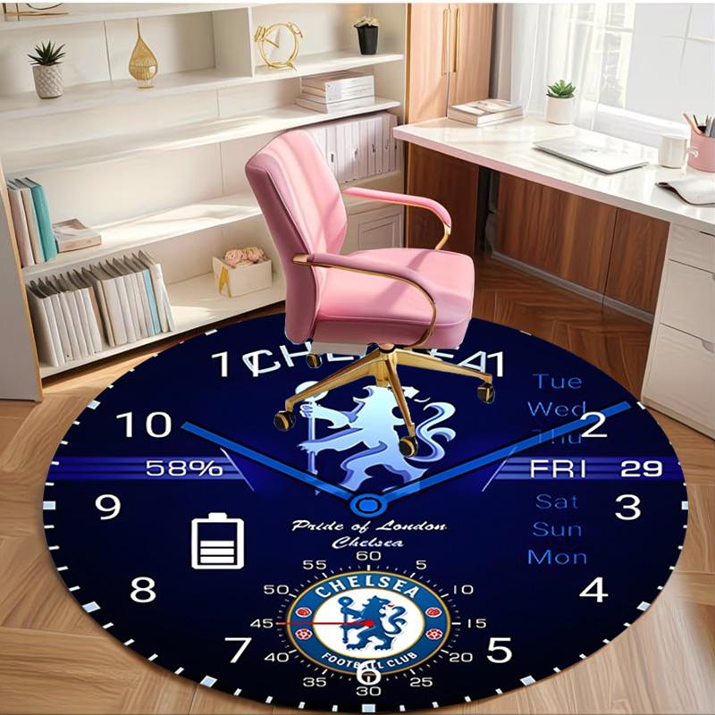 football club.C Print Round Rug, Washable Floor Carpet, For Entryway Dorm Laundry Room Office Study, Home Decor Birthday Christmas Gift