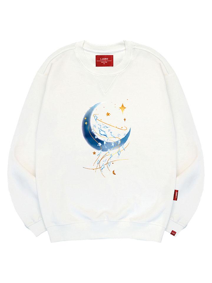Ellamo Moonlight Dolphin Sweatshirt Unisex Plus Size S~4Xl (Type B)