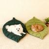 Pet Mat Bite Resistant Four Seasons Leaf Shape Washable Breathable Soft Cat Dog Bed Cage Kennel Pad Pet Sleeping Rest Mat