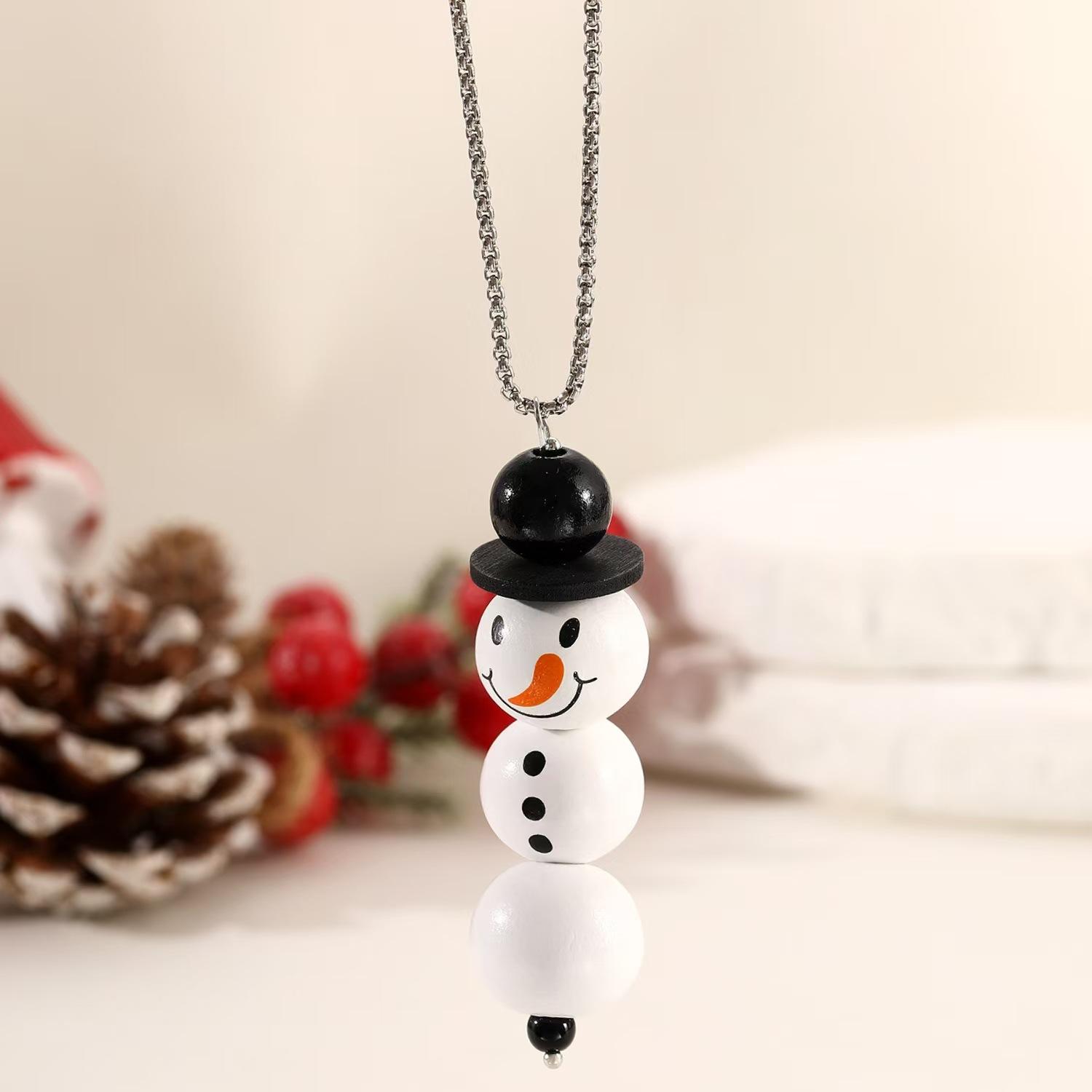 

Осенне-зимний дизайн Sense Simple Модный белый снеговик бисерное ожерелье рождественская цепочка для свитера 1 pcs