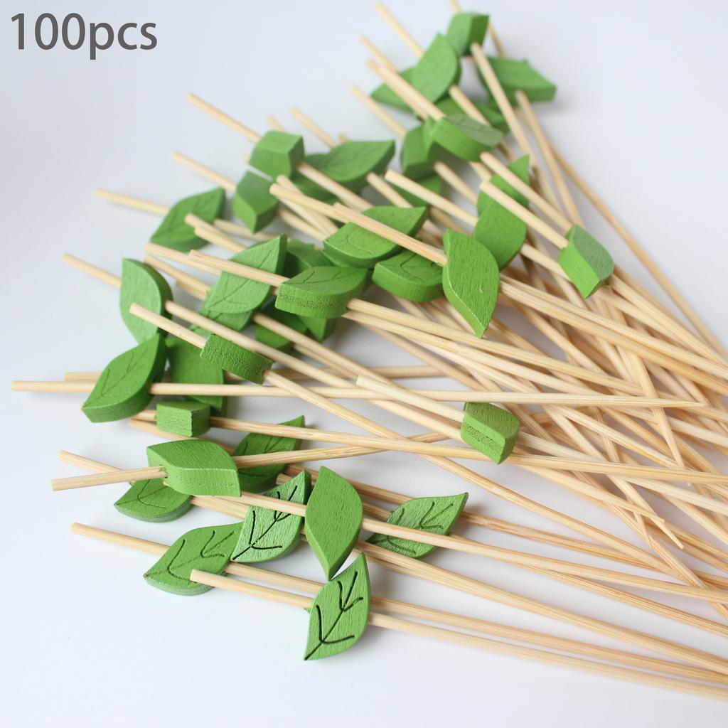 100 pcs Disposable Fruit Pick Bamboo Pick Flower Pick Fruit Fork Sushi Pick Snack Pick