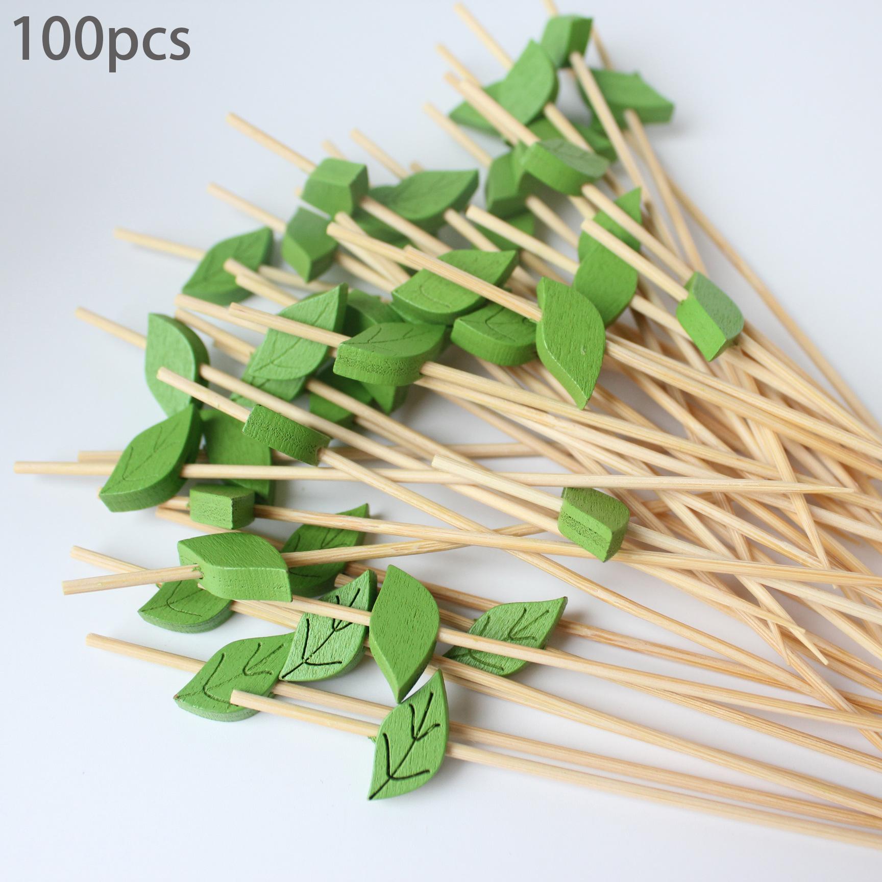

100 шт. одноразовых фруктовых шпажек, бамбуковых шпажек, цветочных шпажек, фруктовых вилок, шпажек для суши, закусок