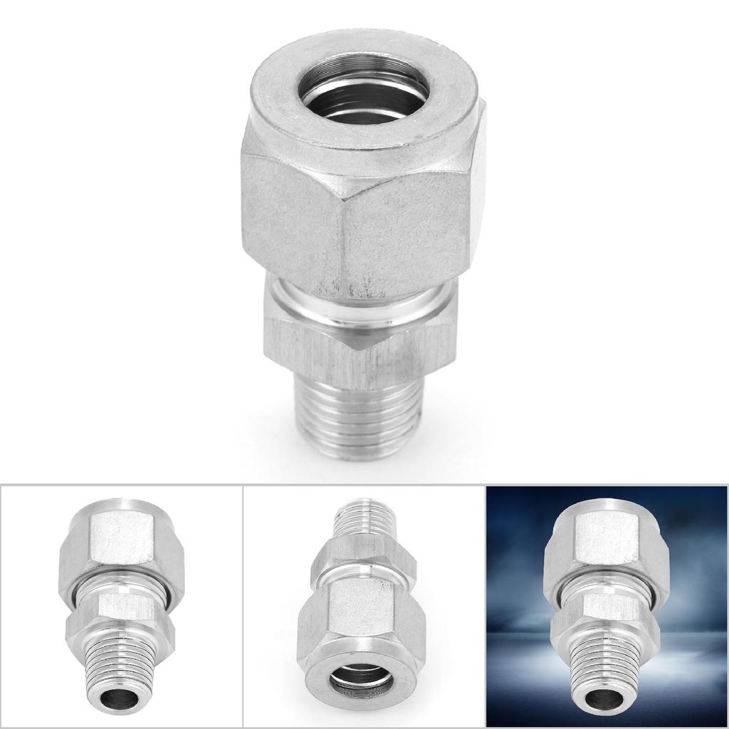 Stainless Steel SS304 Pipe Fitting 1 4NPT Male Thread Connector for Water Oil Gas (1 4 12)