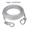 Double-headed Dog Tie Out Cable Leash ,raction rope with metal buckle steel wire anti-rust training collar,Outdoor Dogs Strap