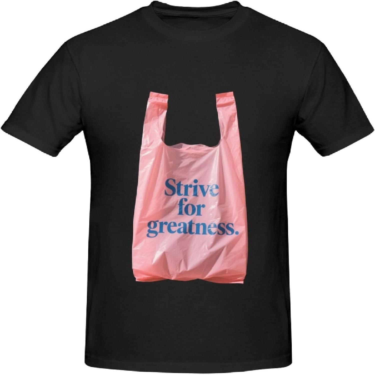 

Men s T-Shirt, Classic Graphic Tees Summer Tops Round Neck Short Sleeve - Strive for Greatness XXXXXL чёрный