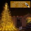 Christmas Decorations Star String Lights - 344 LED 11.8ft 9 Strands Waterfall Tree Lights with Topper Star, 8 Lighting Modes Christmas Lights Indoor