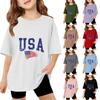Kids Short Sleeve T Shirt USA Print Top Casual Loose Fit Tee for Boys and Girls Summer Wear Soft Comfortable Fabric