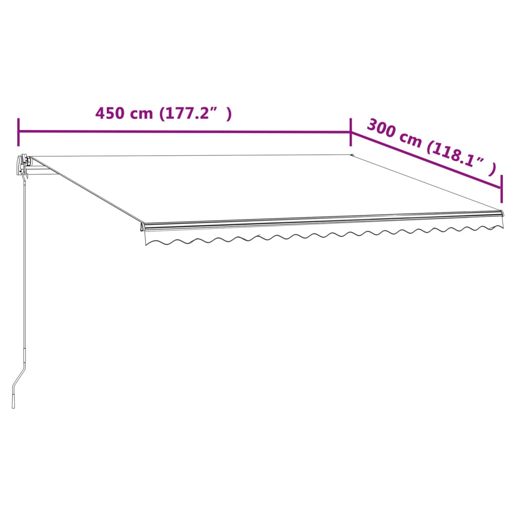 Awning Motorised Retractable 450x300 Cm Orange and Brown\