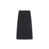 Women's Plus Size High Waist Black Polka Dot A-Line Skirt with Slit – Autumn Style for Pear Shapes