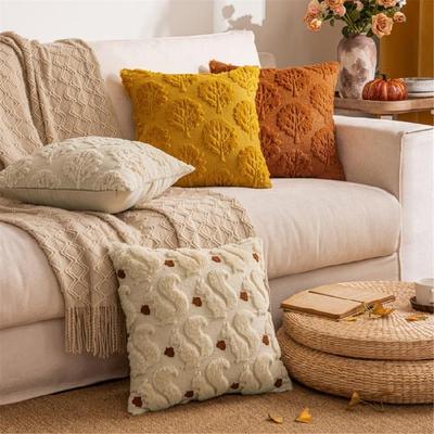 Premium Cushion Cover Dimensionally Foliage Art Soft Home Decoration 45x45cm Pillowcase Living Space Use