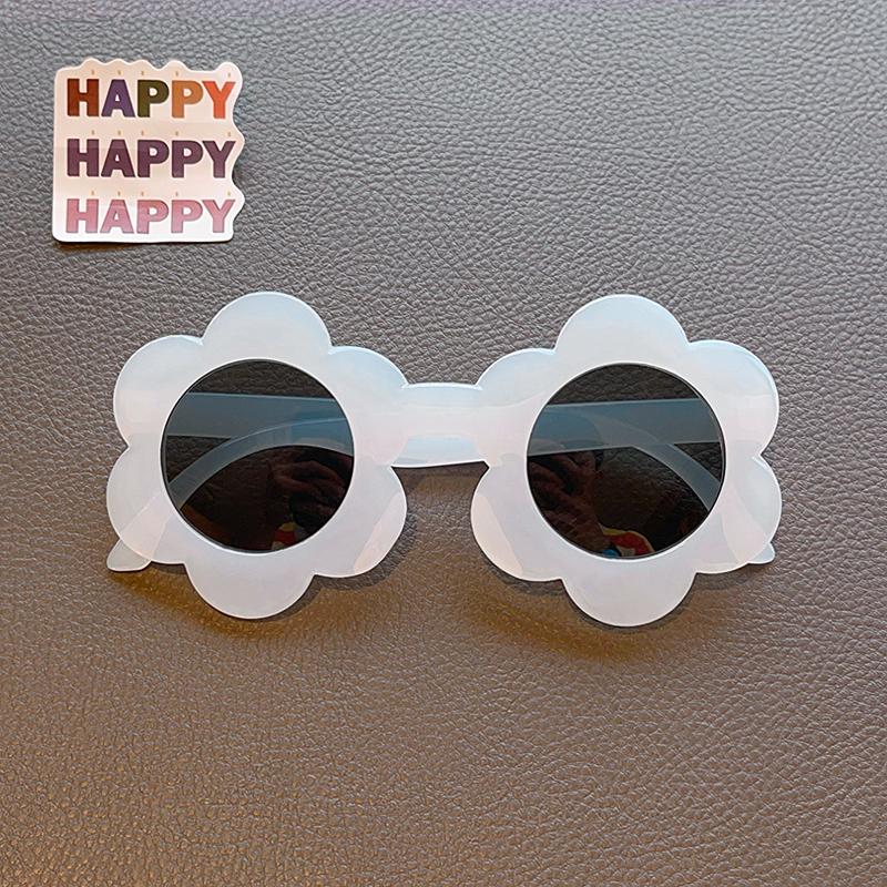 

2023 New Children Lovely Round Square Sun Flowers Sunglasses UV400 Girls Boys Fashion Protection Sunglasses Kids Sun Glasses прозрачный белый