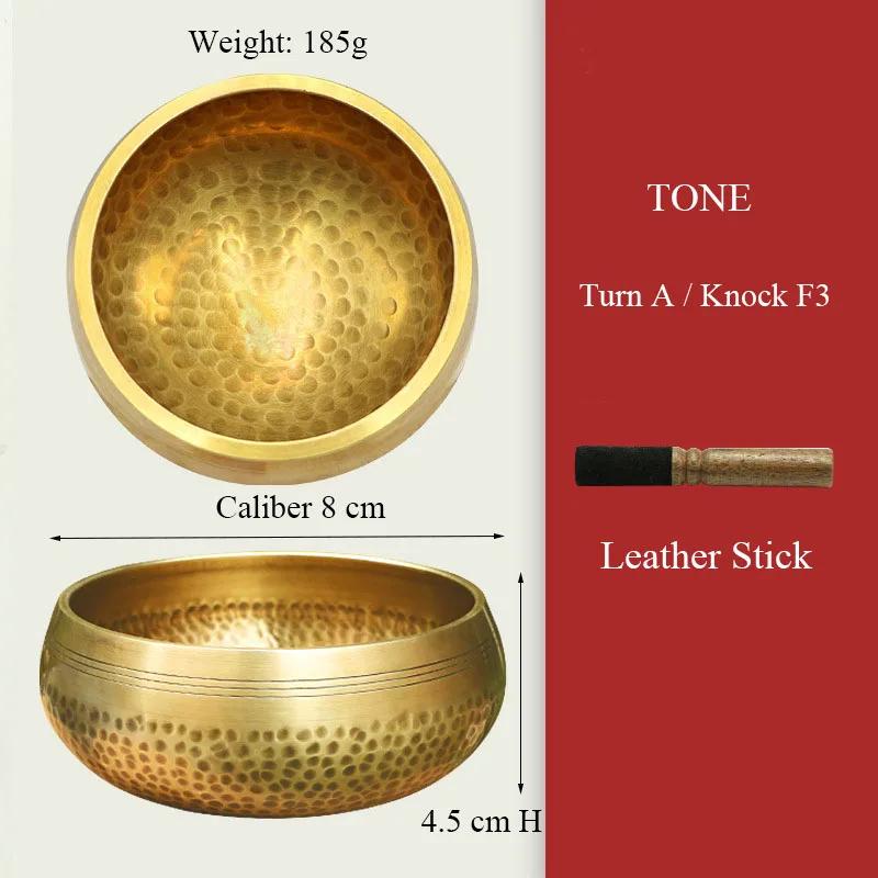 

Brass Nepal Handmade Leather Stick Xizang Buddhism Vocaling Bowl Yoga Meditation Singing Bowl Feng Shui Decoration