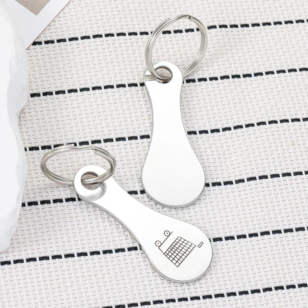 European & American Supermarket Keychain Token Pendant - Creative Stainless Steel Accessory