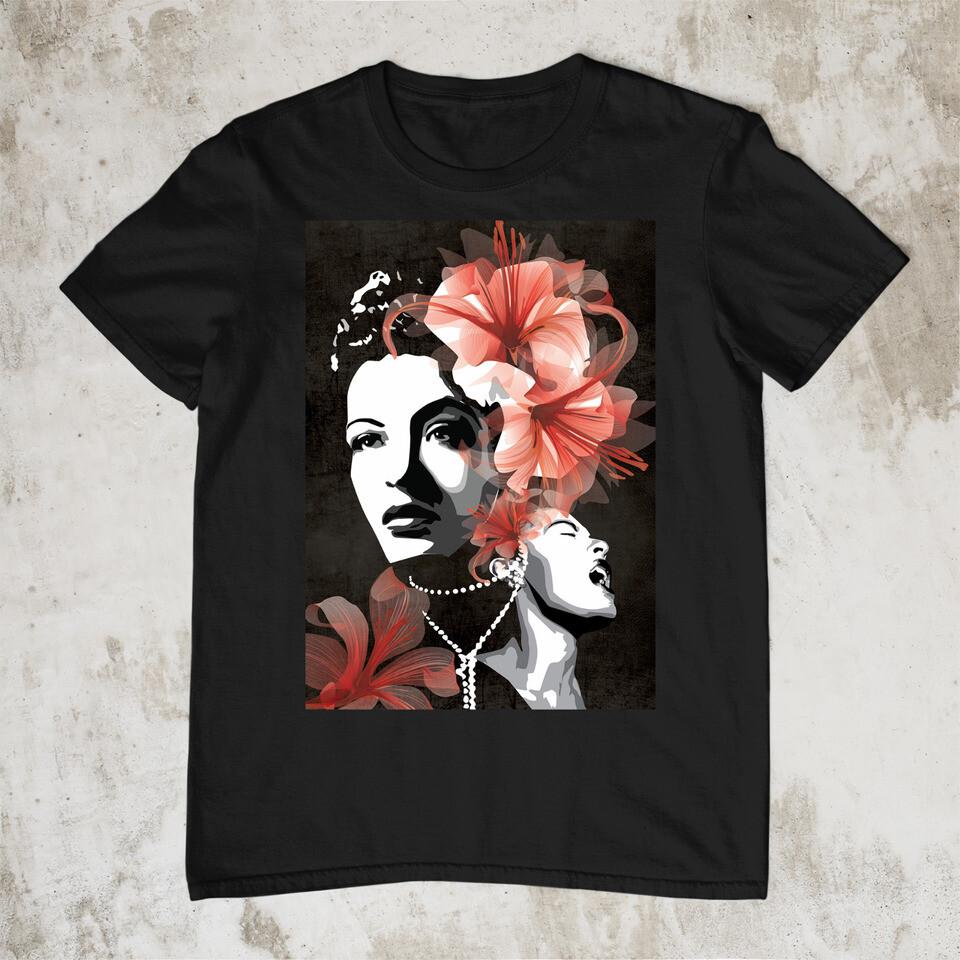 Billie Holiday Artwork Short Sleeve Cotton Black Unisex S-234XL T-Shirt TA706 Unisex T-Shirt S