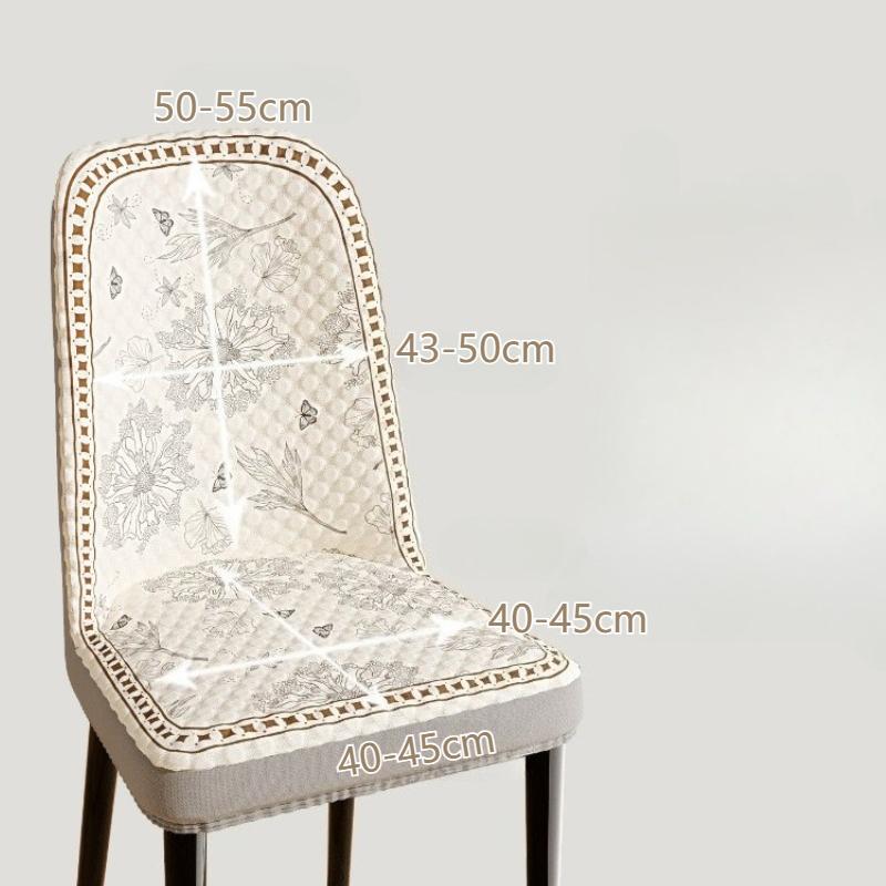 Curved Shape Chair Cover Breathable Dustproof Shrink-Resistant Elastic Dining Chair Cover Printed European Style Chair Protector