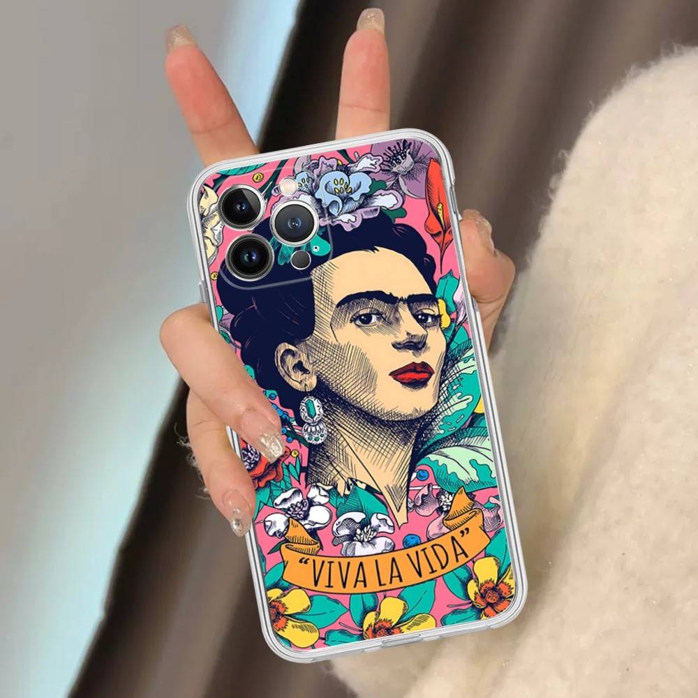 Fashion F-Frida K-KahlosS Phone Case For IPhone 17 16 15 14 13 11 12 Pro Max 16 Plus Transparent