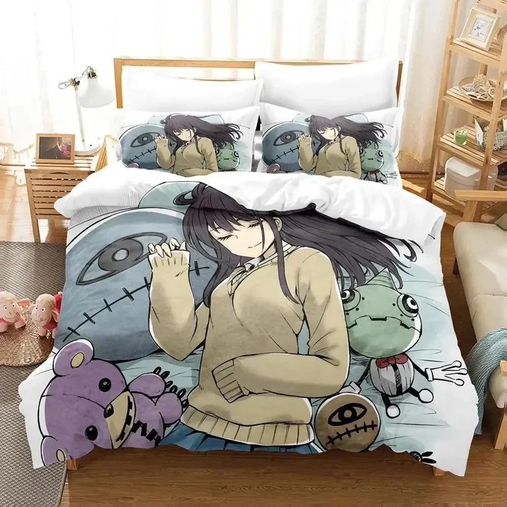 Anime Mieruko-chan Bedding Set Duvet Cover Bed Set Quilt Cover Pillowcase Comforter King Queen Size Boys Adult Bedding Set