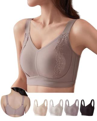 Bra That Makes Your Breasts Look Smaller Rabbit Ear Bra with High Armpit Reduces No Night Sports Large Size for Women [veimia] [Improved Cup] No-wire