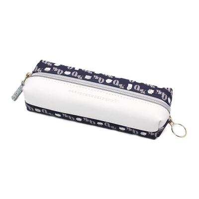 Estojo de lápis e caneta Crux para escola primária, estojo com design Obakeinu, tipo caixa para meninas, Monograma, 2 compartimentos