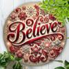 Believe" 2D Metal Sign with Christmas Print Design 7.8X7.8 inches (20X20 cm) Perfect for man cave garage and outdoor decoration