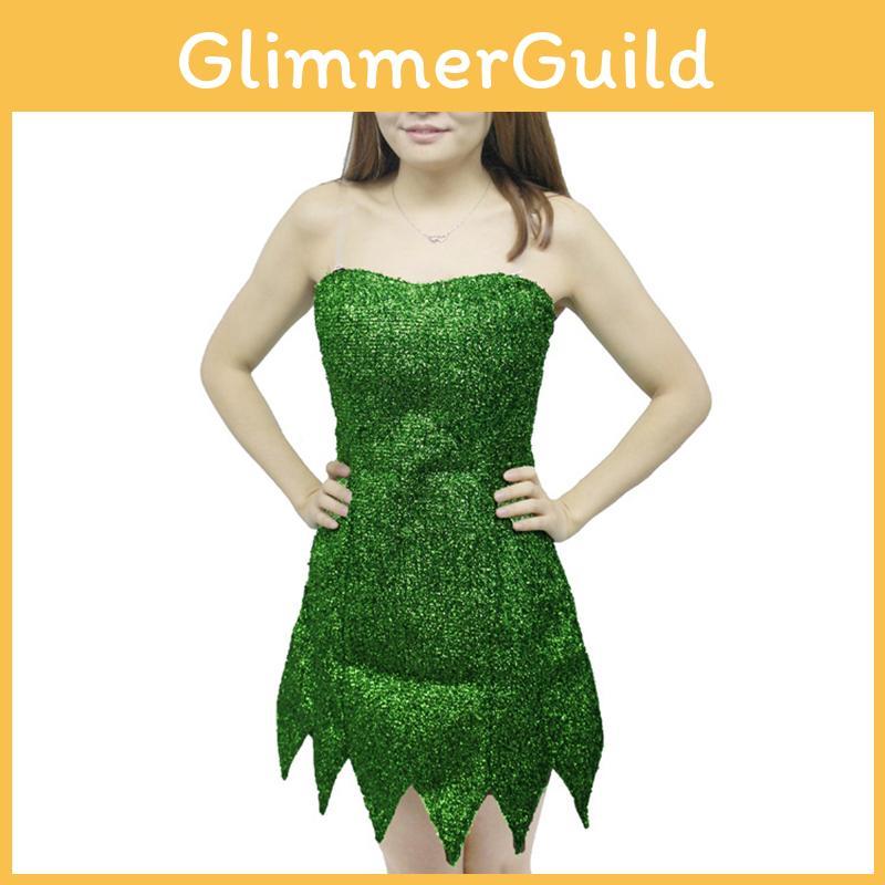 Bezauberndes Fee Tinkerbell Cosplay Tinkerbell Kleid Grünes Pixie Kostüm Für Erwachsene Mit Großem Größenbereich