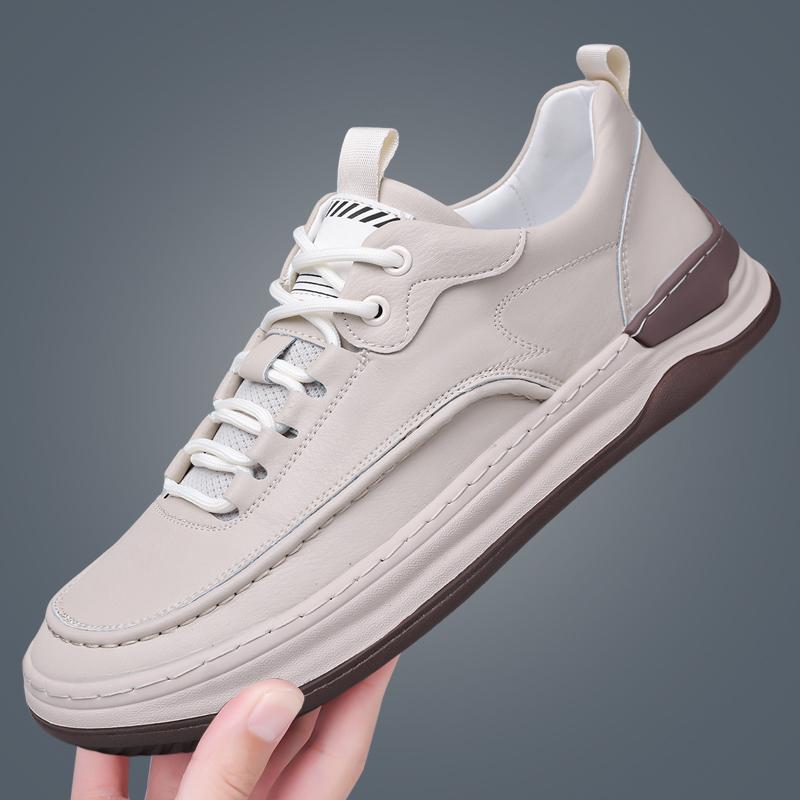 Fashion High Quality Fashionable Casual Shoes Branded Mens Leather Board Shoes Anti Slip Breathable Comfortable Man Lace-Up Sports Shoes