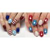 Square Press On Nail 4th of July Fake Nail Independence Day Glues On Nail Patriotic False Nail Full Cover Fake Nail