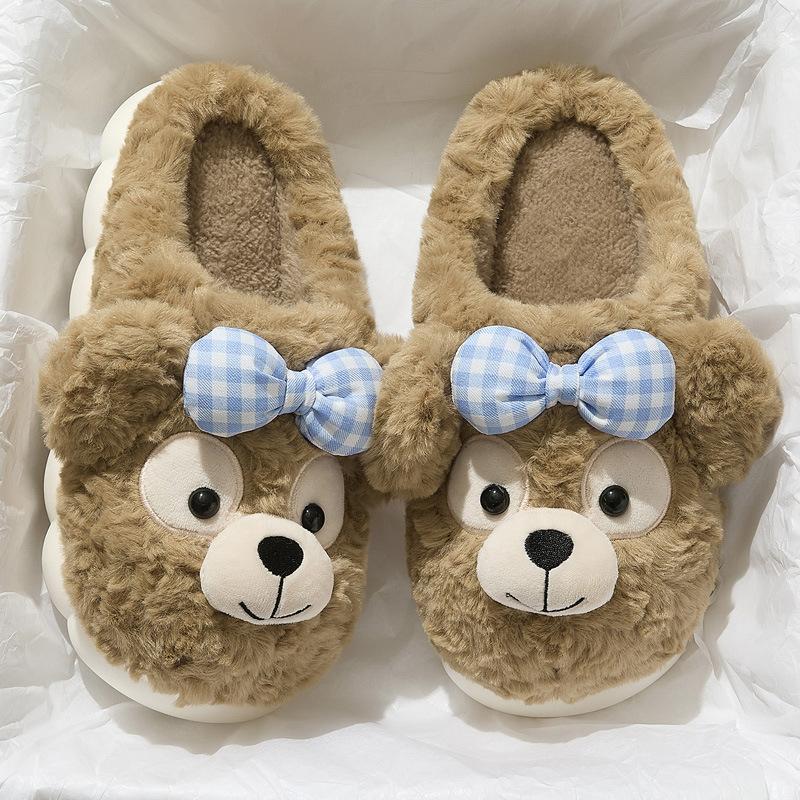 Хлопковые тапочки новые домашние мягкая подошва нескользящие милые теплые плюшевые хлопковые тапочки 36-37 хаки