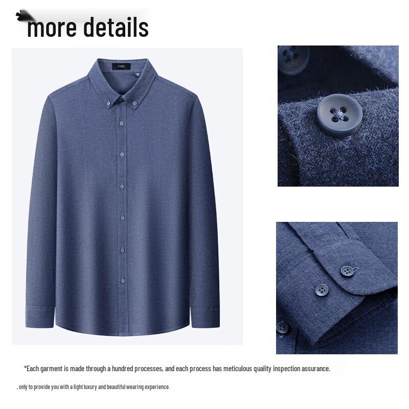 Sugiyama Herren Zweifach aufgerautes Reines Baumwoll Flanellhemd