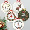 Sewing Accessories Needle Punch Embroidery Hoop Xmas Embroidery Christmas Ornament Cross Stitch Kit