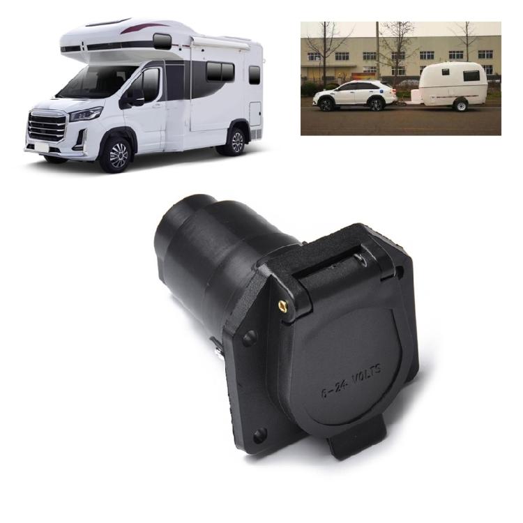 12V 7 Way Round Standard US Car Plug Connector with Plastic Cap 7Pin Socket Plug