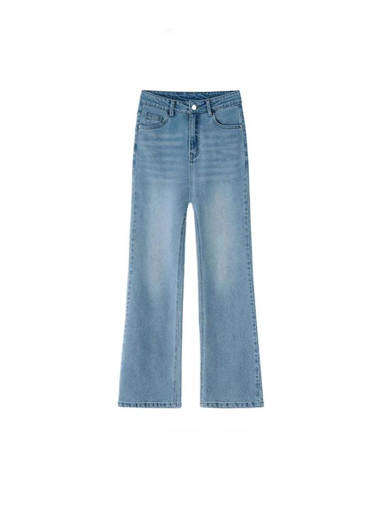 Blue Plus Size Micro-Flare Jeans for Women – Autumn Style, Slim-Fit, Stretchy Bell Bottoms for Pear Shapes