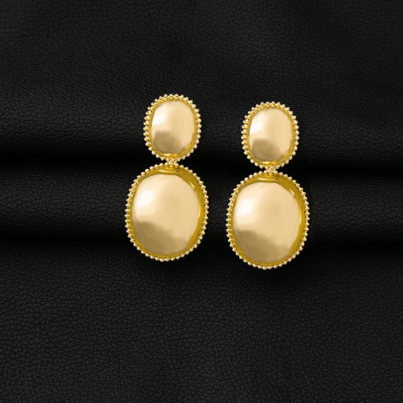 Women's High-Grade European & American Geometric Earrings: Irregular Circles, Retro Metal Leaves, Butterflies, and Squares.