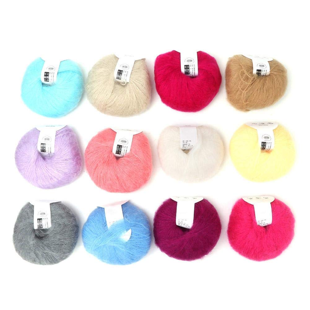 ochun Yarn Knitting Soft Angora Hand Suitable for Weaving Seat Hand Acrylic Yarn Yarn, Ultra-fine, Fluffy, Mohair, Soft, Shrink-Resistant, Washable,