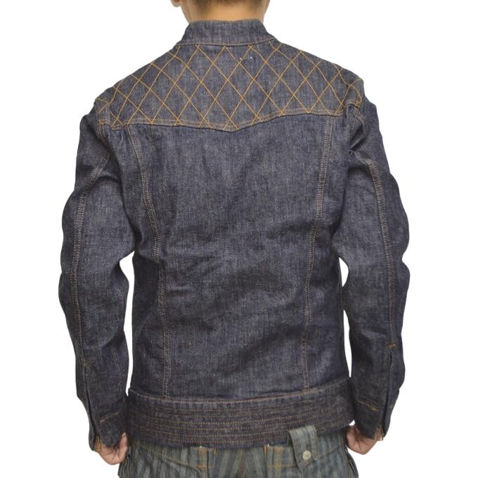Kojima Jeans 13oz Denim Stretch Single Breasted Rider American Biker RNB-5047 Jacket, Casual, Motorcycle, Style, Men's (XXL)