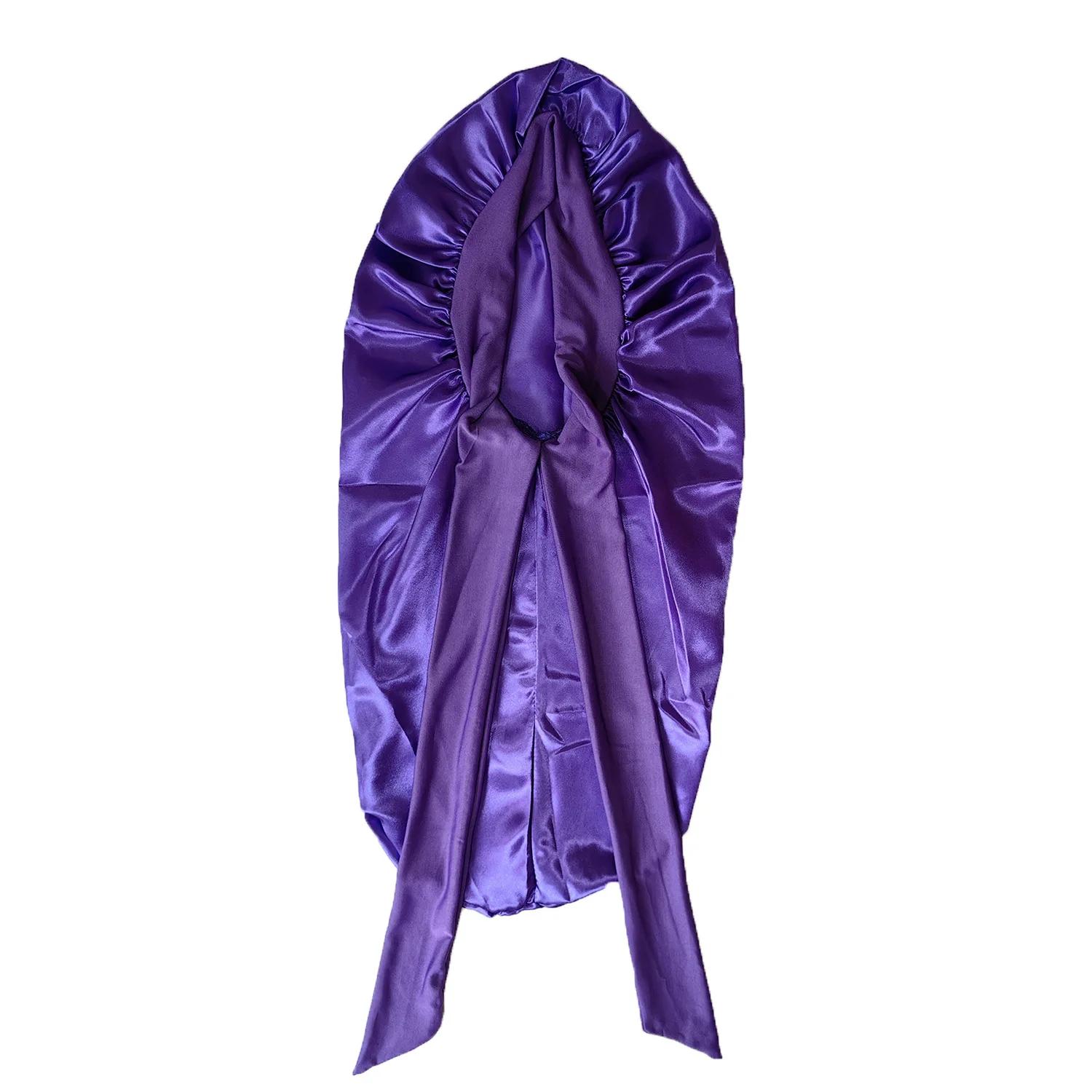 

Adjustable Satin Hair Bonnet with Bow – Colorful Long Tube Cap for Sleeping, Perming & Heat Therapy, Soft Sleep Cap for Women