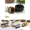 Fashion Leopard Print Buckle Decoration Women Casual Woven Waist Belt For Beach And Summer Wear