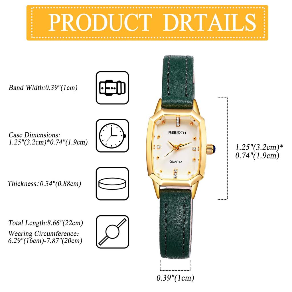 Women's Square Watch with Genuine Leather and Waterproof Design: Casual, Stylish, Sparkling Diamond Design, Popular Stainless Steel Analog Display