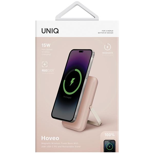 Powerbank 5000mAh UNIQ - szybkie ładowanie PD, USB-C, różowy