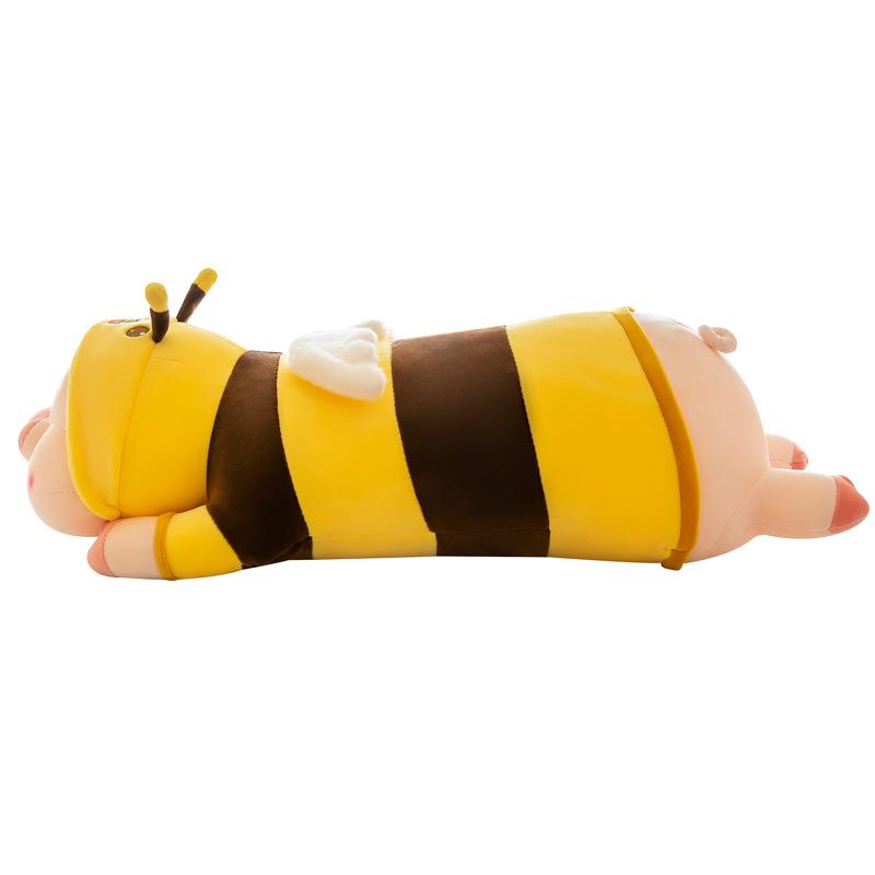 New Cute Bee Pig Doll Long Pillow Doll Doll Sofa Cushion Gift Video Game City Gift