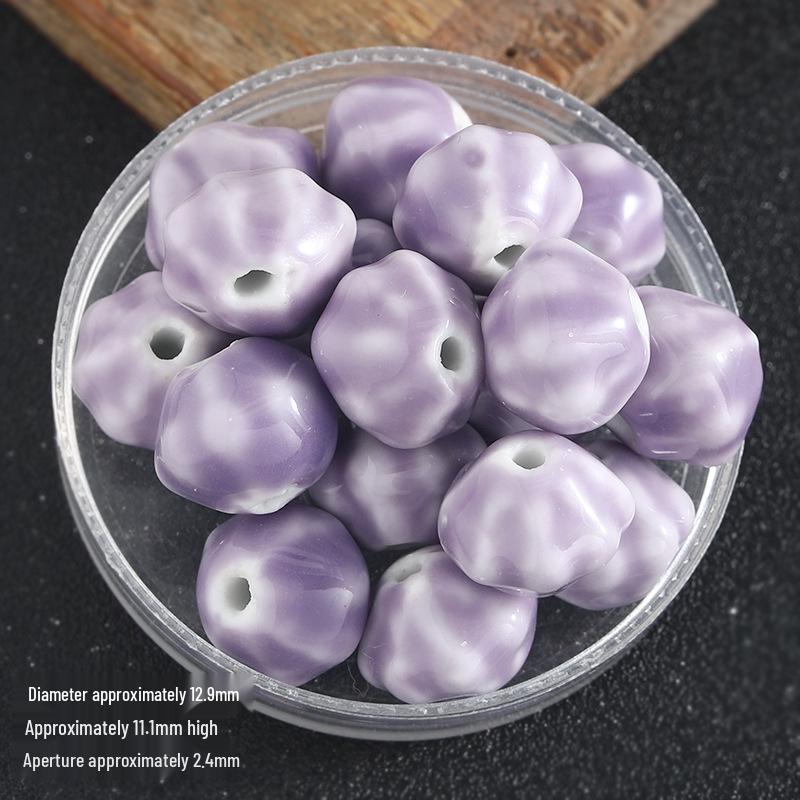 Retro Colored Irregular Ceramic Rhombus Beads for Bracelets