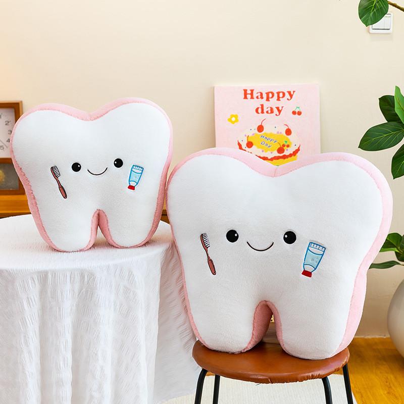 Creative Tooth Pillow Plush Toy For Kids Dental Care And Comfort