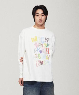 WACKY WILLY Typographic Long Sleeve White