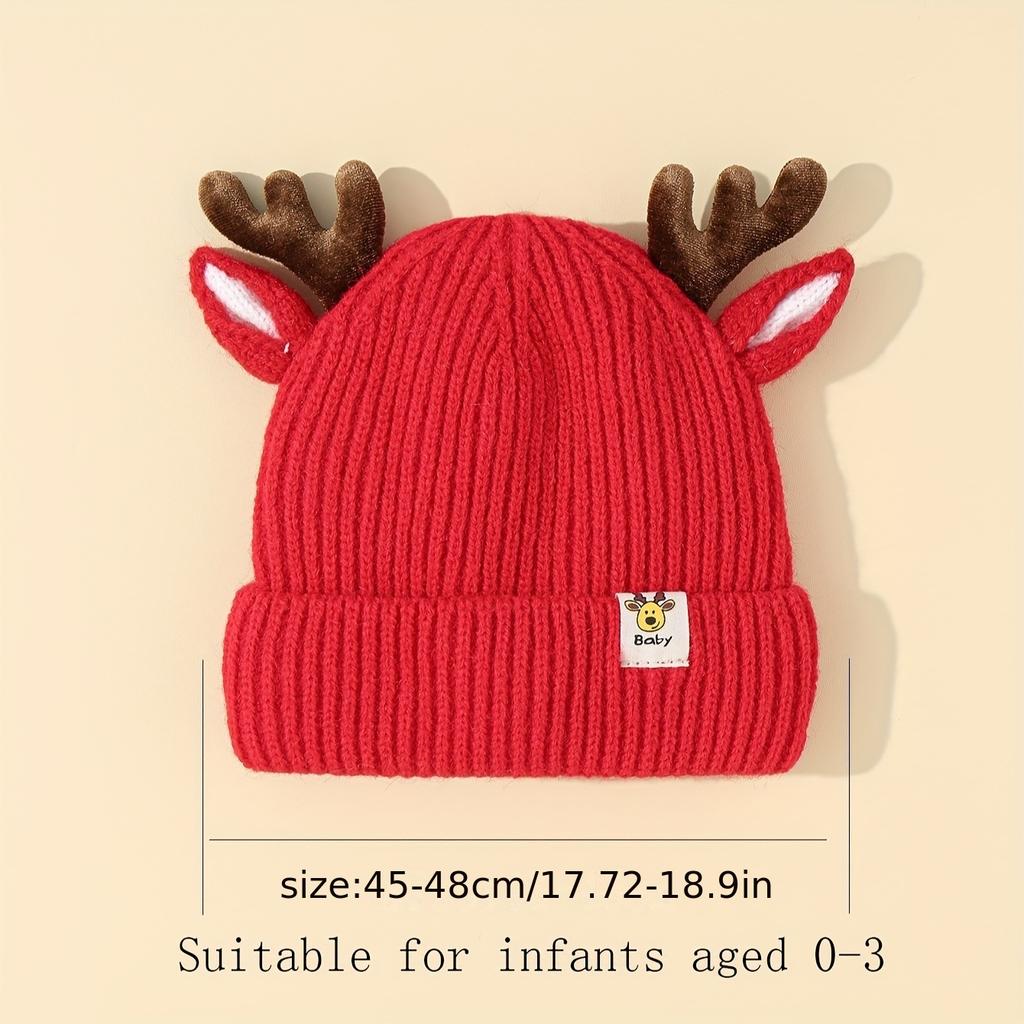 high quality[Christmas Reindeer Hat] Christmas Reindeer Antler Knit Hat for Youngsters - Cozy, Stretchy, Hand-Washable, Perfect for Fall/Winter