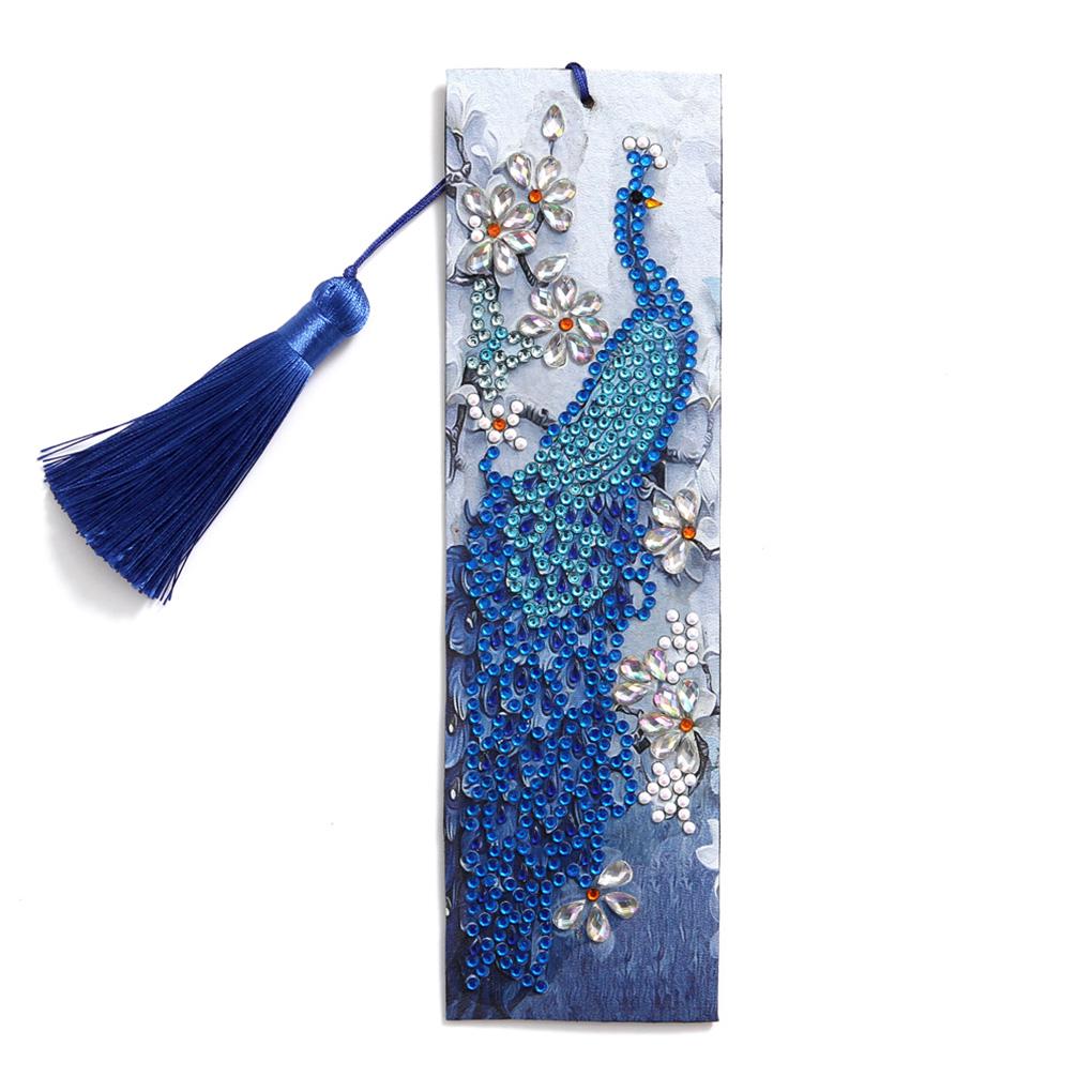 

5D DIY Бабочки Алмазная Картина Кожа Искусство Кисточка Закладка Подарочный Набор peacock