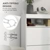 16 Shoe Pair Storage Cabinet With Flip Doors High Gloss White