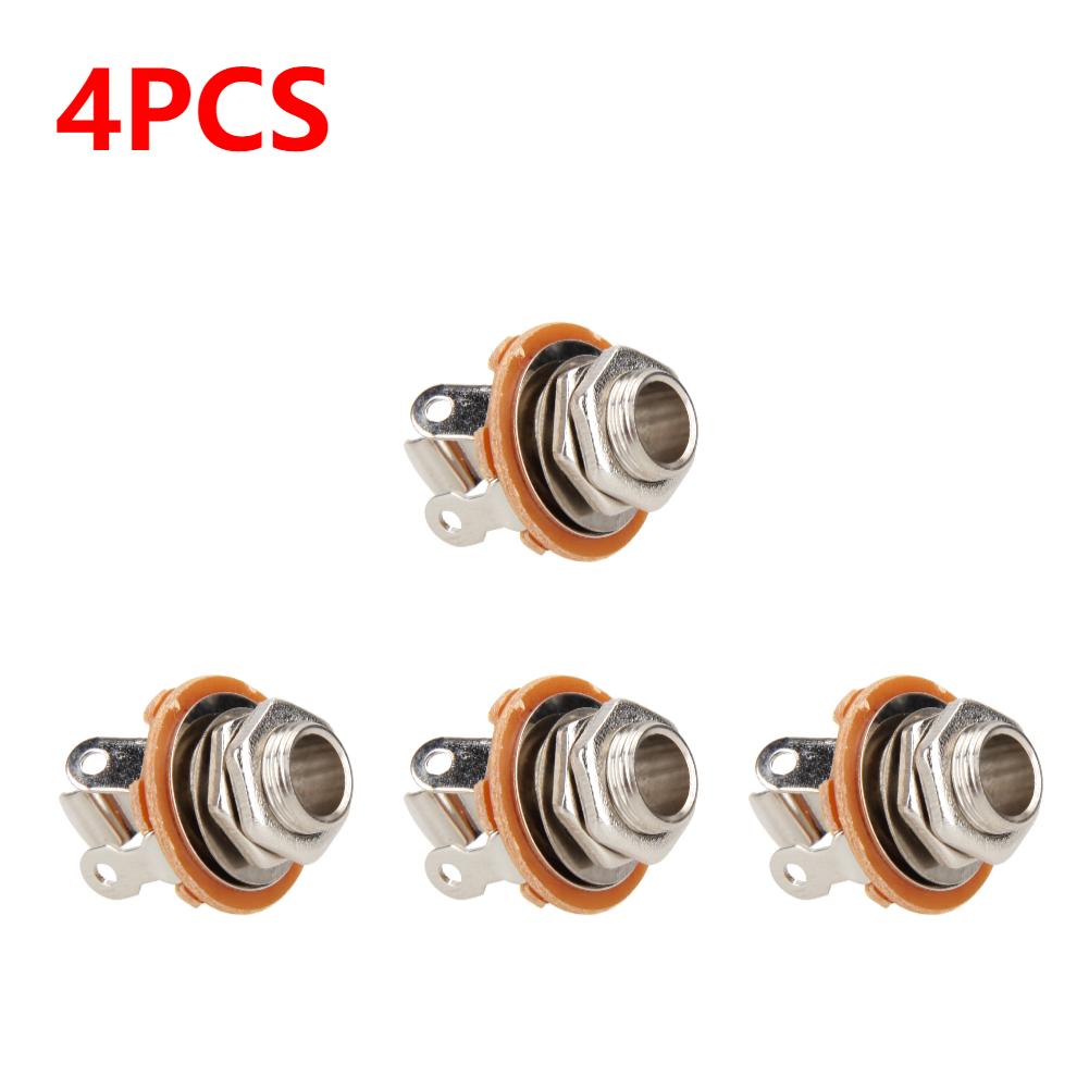 1-10Pcs Electric Guitar Input Jack For All Electric Guitar & Bass Guitar 1/4 Inch 2-Conductor Mono Jack Socket Nut & Washer